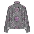 thumbnail image 6 of Jackets for Women Winter Coat Jackets Flannel Stand Collar Jacket(Grey Purple Floral Pattern Design,Size:S-4XL), 6 of 7
