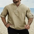 thumbnail image 2 of Chemise Décontractée en Lin pour Homme à Boutons, Manches Courtes, Chemise de Plage, 2 of 4