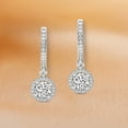 thumbnail image 4 of Diamond Dangle Earring | 8 Carat IGI Certified Round Shape Lab Grown Diamond Dangle | 14K in White Gold | Lyra Halo Lab Diamond Earrings | Prong Setting | FG-VS1-VS2 Quality | Friendly Diamonds, 4 of 6