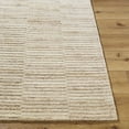 thumbnail image 3 of Hauteloom Andred Modern Hand Tufted Natural Fiber Wool Area Rug - Contemporary Broken Striped Textured Carpet for Living Room, Bedroom, Dining Room - Beige, Tan, Taupe - 2' x 3', 3 of 6