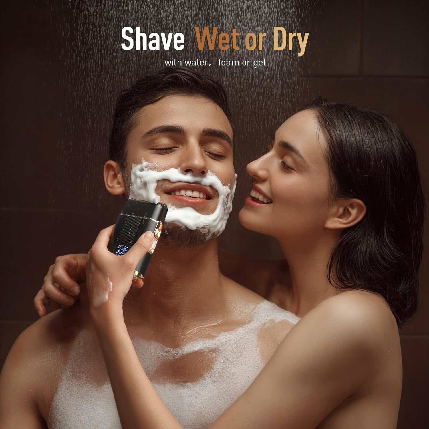 Nogroa Electric Shavers for Men, Cordless Electric Foil Razors with 2 Floating Blades LED Display IPX6 Waterproof Portbale Face Shaver, Professional Beard Trimmer for Home Travel