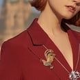 thumbnail image 1 of Gallo Pollo Broche de pollo Pin Moda de lujo Hermoso escote Alfileres artificiales para vacaciones Niñas Bolsas Traje Ramillete Accesorios Camisas Dorado Yinane Broche, 1 of 8