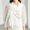 thumbnail image 2 of QASIEATN Lace Hijab SoftBlend Lightweight Shawl with Elegant Lace Trim Non Head Scarf for Womens Everyday Wear, 2 of 4