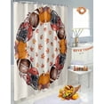 thumbnail image 6 of Thanksgiving Rugby Shower Curtains for Bathroom, Maple Leaf Vintage Art Watercolor Waterproof Fabric Shower Curtain for Bathroom Bathtub Decoration, Machine Washable, 36"x72", 6 of 9