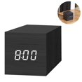 thumbnail image 1 of Reloj Despertador Digital, Luz LED De Madera Mini Reloj Despertador De Escritorio De Cubo Moderno Muestra Hora Fecha Temperatura para Niños, Dormitorios, Hogar, Dormitorios, Viajes, 1 of 4