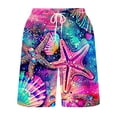 thumbnail image 5 of Ceisia Mens Big & Tall Starfish Seashell Print Beach Shorts Drawstring Waist Quick Dry Swim Trunks For Summer Surfing XXXXL Multicolor Gifts for Father, 5 of 5
