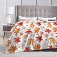thumbnail image 4 of Maple Leaf Blanket Fall Autumn Throw Blanket Fall Gifts Flannel Blanket Plush Lightweight Soft Cozy Warm Fuzzy Fleece Autumn Bedroom Decor for Woman Men Couch Bed Sofa 50"X40", 4 of 6