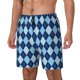 thumbnail image 1 of Balery Blue Squares Bañador para hombre, shorts de playa de secado rápido con entrepierna y forro de compresión-Medium, 1 of 6