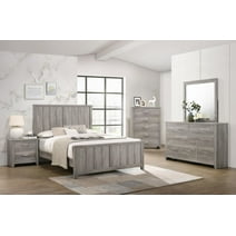 GTU Furniture Lyndon Weathered Light Grey Panel Bedroom Set