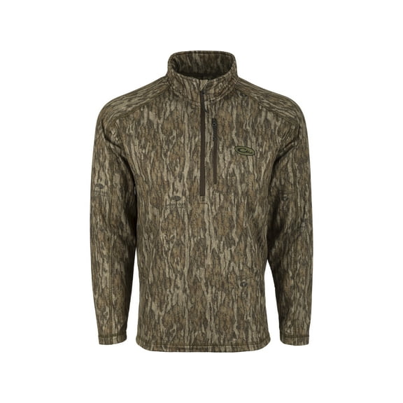 Drake Men's Breathelite Quarter Zip Shirt Mossy Oak Bottomland XL