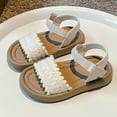 thumbnail image 2 of BOBOGOJP Girls Sandals Open Toe Princess Flat Sandals Strappy Summer Shoes Beige for Size 11.5, 2 of 9