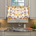 thumbnail image 2 of Yayeee Kitchen Curtains Tier Pair Light Filtering 27"x36" Rod Pocket Short Cafe Window Panel, Beige Retro Rainbow, 2 of 7