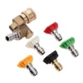 thumbnail image 1 of 10 Puntas de Boquilla de Pulverización para Lavadora a Presión de Varios Grados Y Acoplador Adaptador Rápido de 1/4 Pulgadas, 4500 PSI, 1 of 7