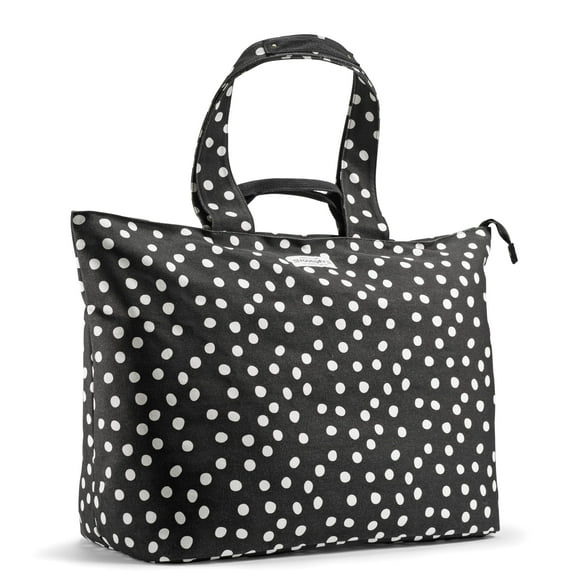 Fit & Fresh All The Things Weekender Bag for Women, Large Tote Bag For Women, Travel Bag For Women, Overnight Bag, Beach Bag, Extra Large Tote Bag With Compartments, Black and White Dot