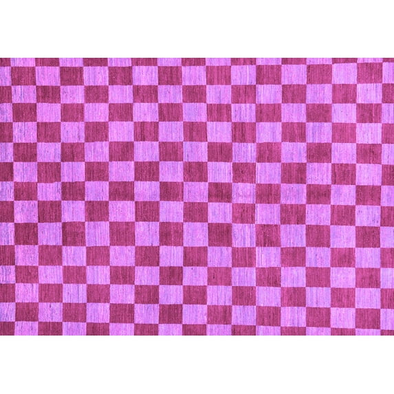 Ahgly Company Indoor Rectangle Checkered Purple Modern Area Rugs, 8' x 10'