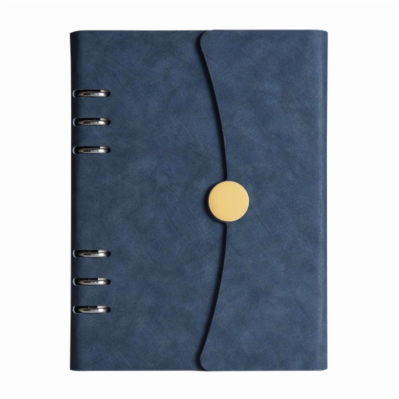 Blue A5 Refillable Notebook Binder Paper 6-Ring Soft Transparent PVC Binder Cover Protector Shell Loose Leaf Journal Folders with Lock Catch Closure