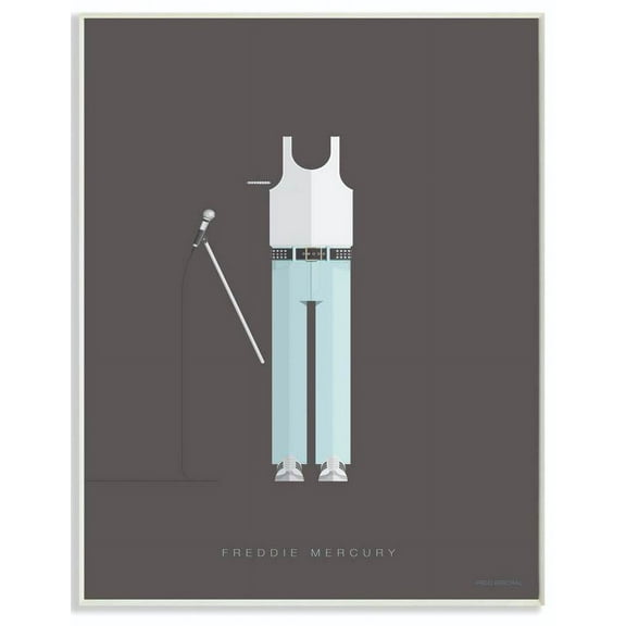 Stupell Industries Freddie Mercury Famous People Characters Fashion Design Wall Plaque by Fred Birchal