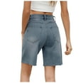 thumbnail image 3 of vigerkar Women Jorts Baggy Jeans Shorts Mid-Low Waisted Denim Y2K Shorts Summer Hot Short Pants Streetwear Blue, XL, 3 of 9