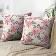 thumbnail image 3 of LALILO Throw Pillow Covers Floral With Roses Accent Art Artwork Cushion Cover 18" x 18", 2 Pack, 3 of 6