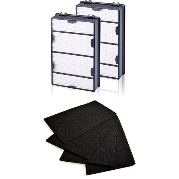 Nispira HAPF600 True HEPA (2)   Carbon Pre Filter Replacement (4) for Holmes HAPF600D HAPF600D-U2 Filter B