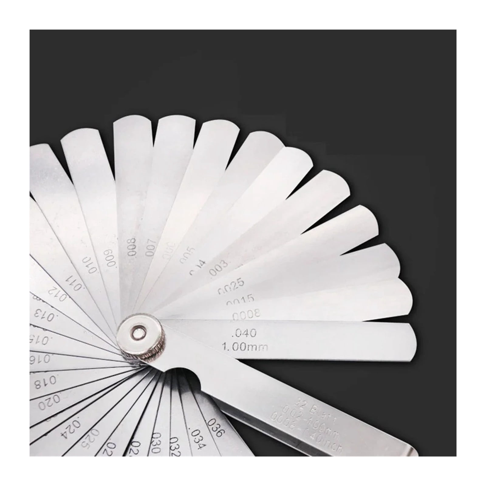 32 Blades Feeler Gauge Stainless Steel Metric 0.02-1.00mm Gap Feeler Gauge Measurement Tool For Engine Valve Adjustment ,Easy Identification