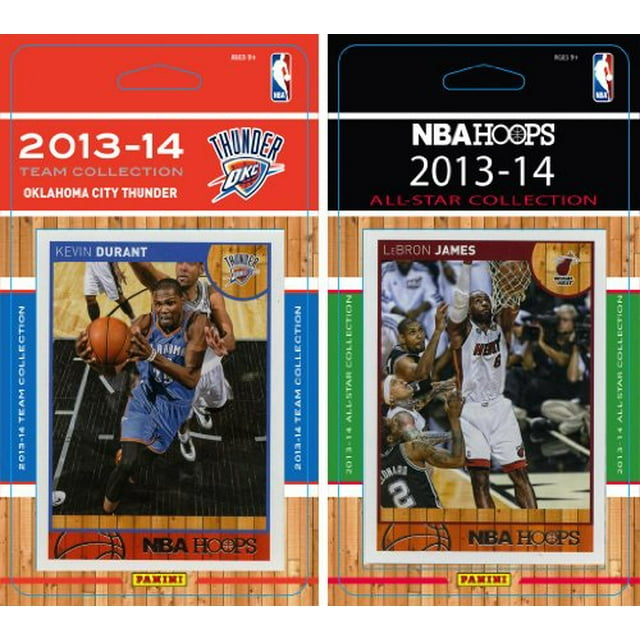 NBA Oklahoma City Thunder Licensed 2013-14 Hoops Team Set Plus 2013-24 Hoops All Star Card Set