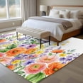 thumbnail image 4 of Large Area Rugs for Living Room Bedroom, Pink Orange Flowers 8'x10' Rug Washable Carpet Runner Indoor Outdoor, Spring Floral Farmhouse Botanical Non Slip Floor Mats Rug for Kitchen, Patio, 4 of 8
