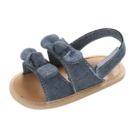 

Kids Sandals Boys Soft Bowknot Solid Anti-Slip Prewalker Walking Casual Slippers Brown 12