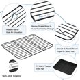 thumbnail image 4 of Toaster Oven Pan with Cooling Rack Set x x Carbon Steel Small Baking Pan Tray with Nonstick Rack for Baking Roasting & Heavy Duty Easy Clean, 4 of 7