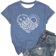 thumbnail image 2 of FASHOFT Hawaiian Beach T Shirts for Women Flower Shirt Tropical Graphic Tees Vacation Summer Tops Blue L, 2 of 3