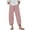 Pink, variant on WIZUTIZ Casual Pants for Women Capris Thin Relaxed Loose Wide Leg Summer Pants Elastic Spandex Mid Rise Trousers Solid Cut Off with Pockets Sweatpants for Ladies Activewear Beach Multi-Color
