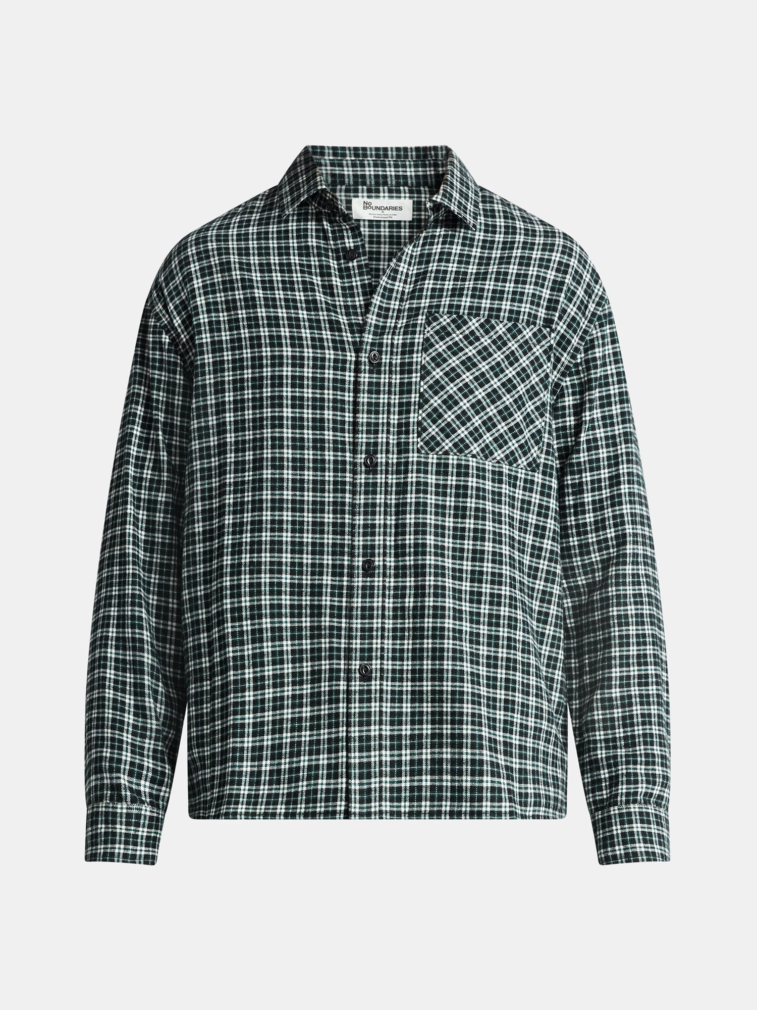 No Boundaries Cotton Long Sleeve Flannel Shirt, Men's & Big Men's XS-5XL