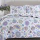 thumbnail image 5 of Juego de cama reversible con diseño floral de lavanda y morado, colcha ligera para todas las estaciones, tamaño Queen, 3 piezas, 5 of 5
