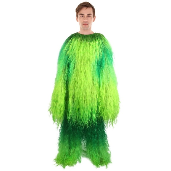 HPO| Adult Unisex Green Hairy Warrior Ape Military Leader Yeti Cosplay Costume | Synthetic Fabric