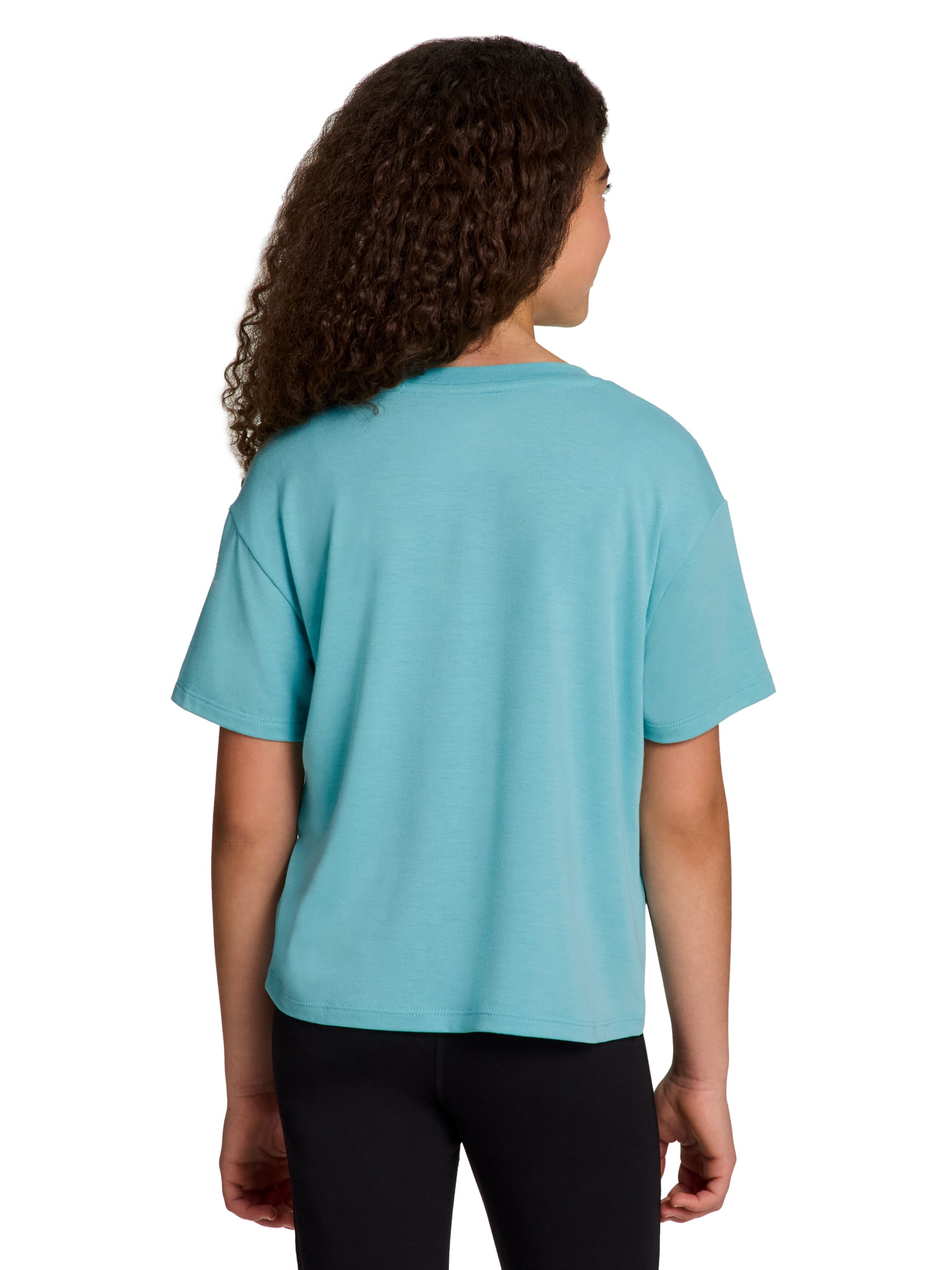 Reebok Girls Relay Slinky Jersey Cropped Short Sleeve T-Shirt, Sizes 4-18