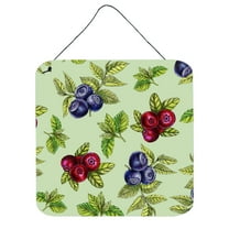 Carolines Treasures BB5208DS66 Berries in Green Wall or Door Hanging Prints 6x6 multicolor