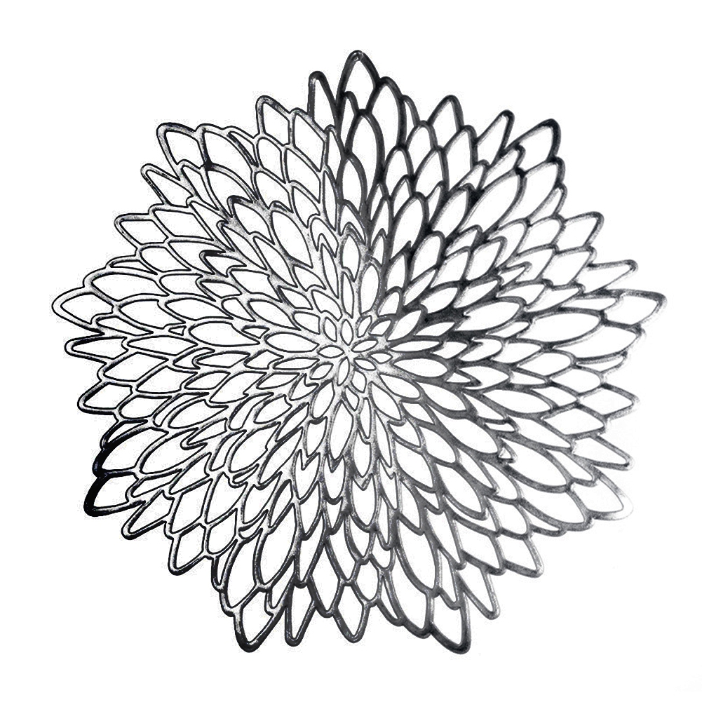 Round Placemats Laminated PVC Leaf Dining Table Decorative , Wedding