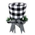 thumbnail image 1 of Bangus Christmas Tree Topper Hat - Large Bowler Derby Hat with Bow and Lengthened Ribbon Christmas Tree Decorations Desktop Ornaments for Holiday Home Decor, 1 of 5