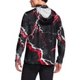 thumbnail image 3 of Havenx Men's Upf 50+ Sun Protection Hooded Shirt Lightning Print Long Sleeve Shirts with Mask Rapid Dry Rash Guard Fishing Casual Summer Lightweight Hiking Blouse,White 2XL, 3 of 5
