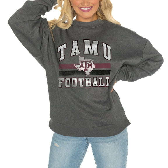 Women's Gameday Couture Texas A&M Aggies Charcoal Oversized Drop Shoulder Fleece Drop Pullover Sweatshirt