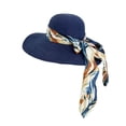 thumbnail image 1 of Sombrero de Playa Con Liston Para Mujeres Ala Ancha 42 cm azul marino, 1 of 6