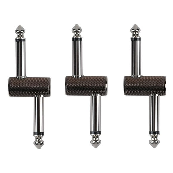 Rayzm Conector De Parche Para Pedal De Guitarra, Acopladores De Efectos De 6,35 Mm (1/4 ""), Adaptador De Enchufe Compensado Macho A Macho Para Pedalera En Lugar De Cable De Conexión, Paquete De 3