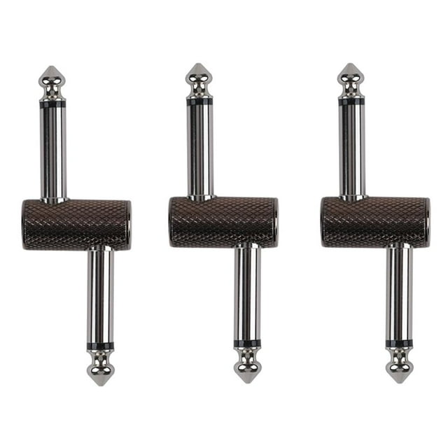 Rayzm Conector De Parche Para Pedal De Guitarra, Acopladores De Efectos De 6,35 Mm (1/4 ""), Adaptador De Enchufe Compensado Macho A Macho Para Pedalera En Lugar De Cable De Conexión, Paquete De 3