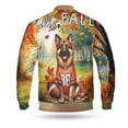 thumbnail image 2 of Hello Fall German Shepherd Football Welcome Autumn with Leaves Pumpkins All Over Print 3D Baseball Jacket Alsatian Dog Lover Gifts Bomber Jacket Softball - 00012, 2 of 6