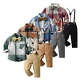thumbnail image 6 of Gerichy Boy Clothes Suits Toddler Boy Outfit,Long Sleeve Shirt+Bowtie+Suspender Pants Big Kid Gentleman Wedding Outfits Toddler Boys Overalls, 6 of 6