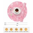 thumbnail image 6 of 13 Inch Round Placemats Set of 4, Pink Snowflake Christmas Non Slip Heat Insulation PP Table Mats, Winter Xmas Snowflake Washable Place Mats for Kitchen Dining Party Table Decor, 6 of 7