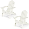 thumbnail image 1 of Patiojoy 2 Pcs Chaise Adirondack Pliante Chaise Adirondack d'Extérieur Chaise Longue Résistante aux Intempéries Chaise de Foyer pour Cour Arrière Véranda au Bord de la Piscine Blanc, 1 of 8
