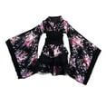 thumbnail image 2 of lionlar Japanese Floral Short Kimono Robe Blossom Bathrobe Cosplay Fancy Dress for Theme XL, 2 of 9