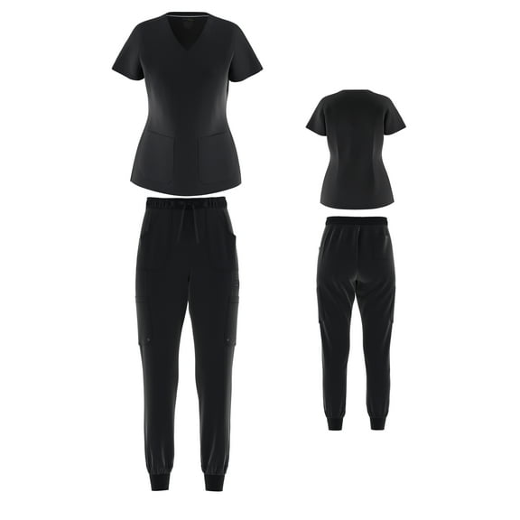 Women’s Medical Nursing Jogger Scrub Set Flexxione Top and Pants
