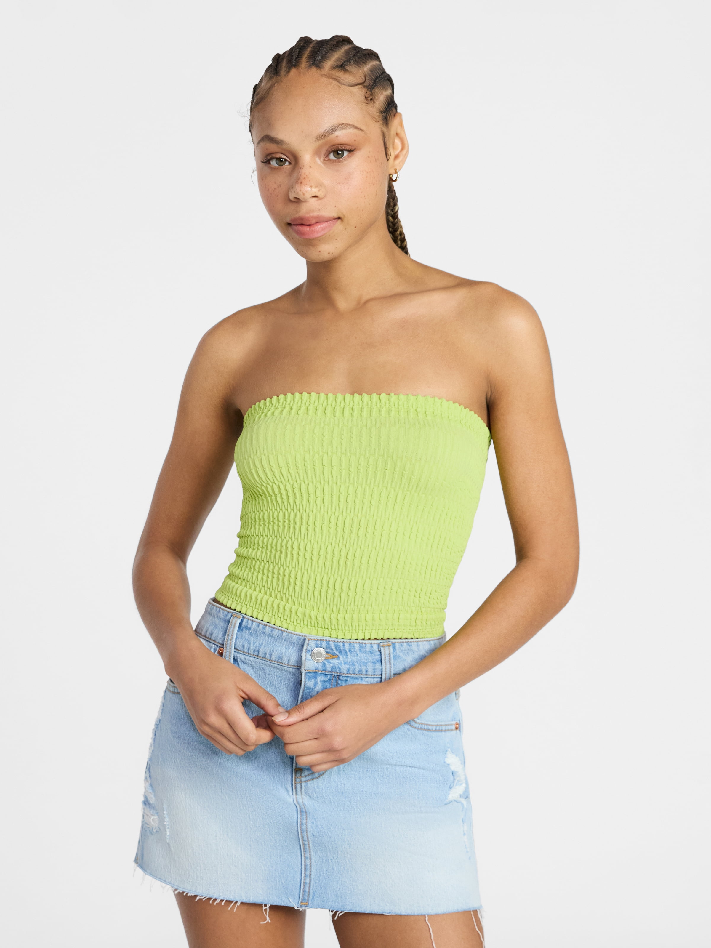 tope information｜tube top No Boundaries Seamless Textured Tube Top, Women's XXS-XXL